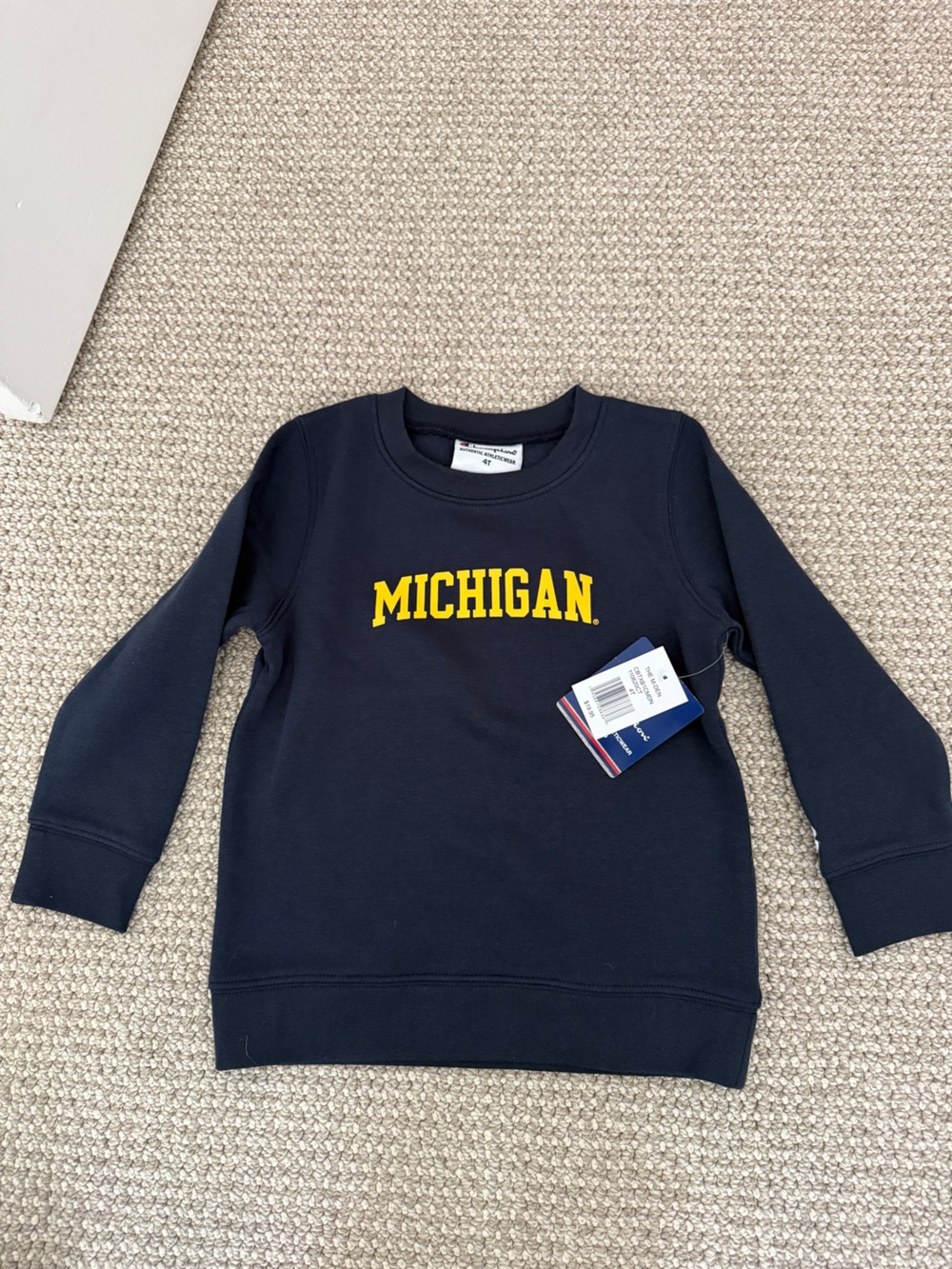 Kids 4t Michigan Champion Navy Crewneck Sweatshirt